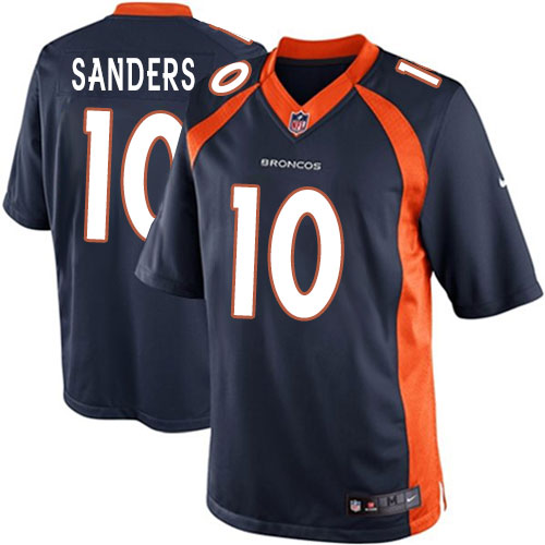 Men's Limited Emmanuel Sanders Nike Jersey Navy Blue Alternate - #10 NFL Denver Broncos